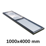 Puits de lumière modulaire à liaison fixe en verre 1000 x 4000 mm (2 fixes, 0 ouvrant)