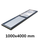 Puits de lumière modulaire à liaison fixe en verre 1000 x 4000 mm (2 fixes, 0 ouvrant)