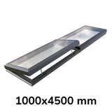 Puits de lumière modulaire à ouverture électrique 1000 x 4500 mm (1 fixe, 1 ouvrant)