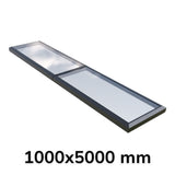 Puits de lumière modulaire à liaison fixe en verre 1000 x 5000 mm (2 fixes, 0 ouvrant)