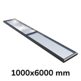 Puits de lumière modulaire à liaison fixe en verre 1000 x 6000 mm (2 fixes, 0 ouvrant)