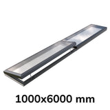 1000 x 6000 mm elektrisch openende modulaire glazen lichtkoepel (1 vaste 1 opening)