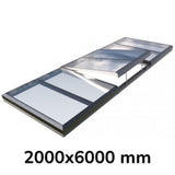 Puits de lumière modulaire à ouverture électrique 2000 x 6000 mm (2 fixes, 1 ouvrant)