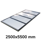 Puits de lumière modulaire à vitrage fixe 2500 x 5500 mm (4 fixes, 0 ouvrant)