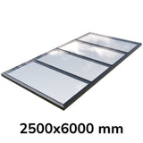 Puits de lumière modulaire à liaison fixe en verre 2500 x 6000 mm (4 fixes, 0 ouvrant)