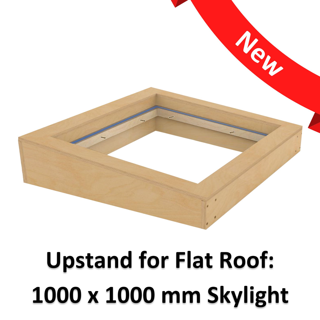 1000 x 1000 mm geïsoleerde opstand voor plat daklicht