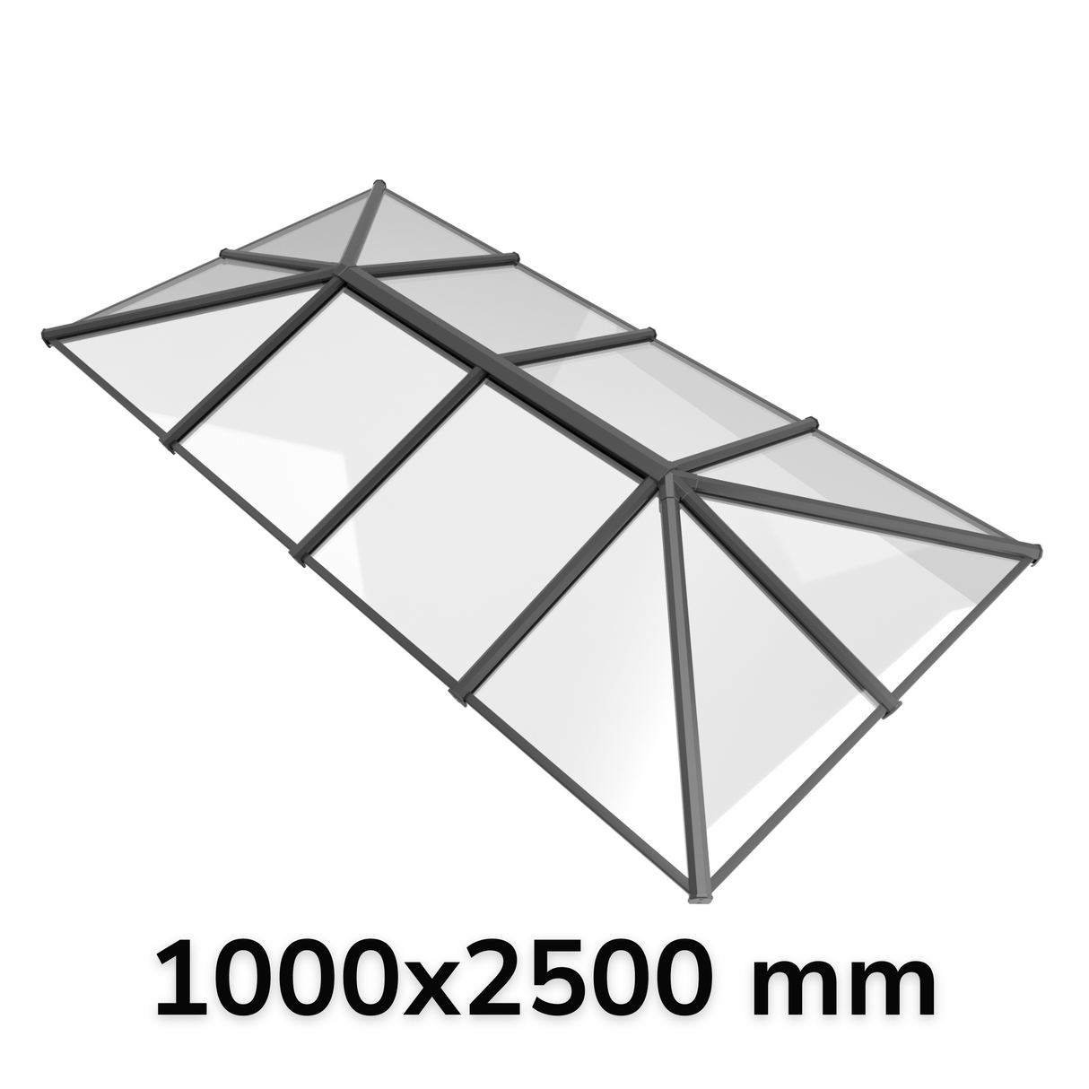 1000 x 2500 mm Stratus Verrière de Toit en Aluminium Style 7 (Traditionnel)