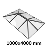 1000 x 4000 mm Stratus Verrière de Toit en Aluminium Style 5 (Traditionnel)