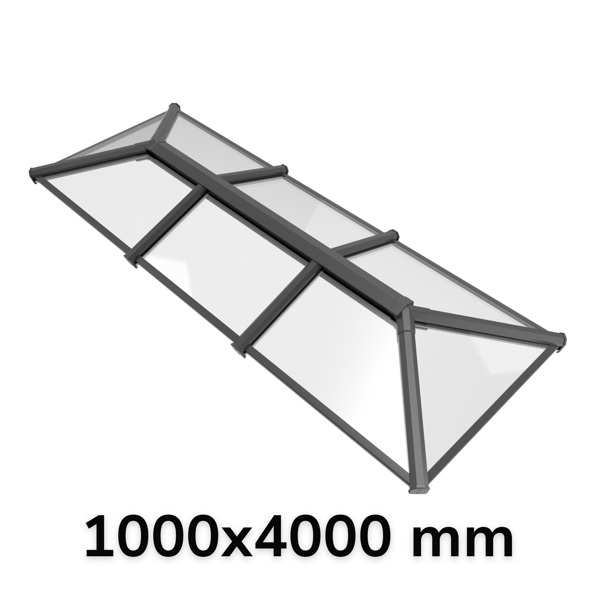 1000 x 4000 mm Stratus Verrière de Toit en Aluminium Style 3 (Traditionnel)