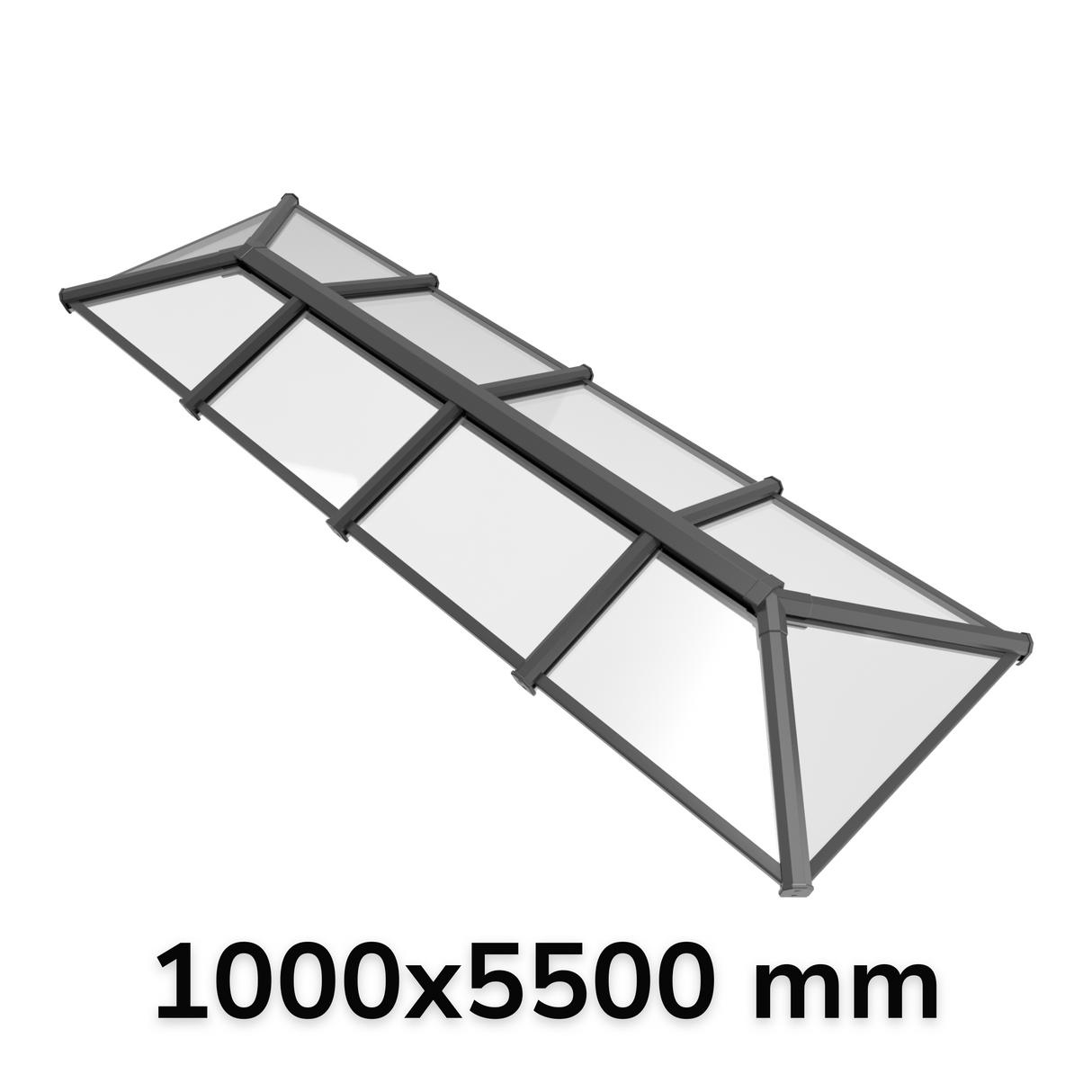 1000 x 5500 mm Stratus Verrière de Toit en Aluminium Style 6 (Traditionnel)