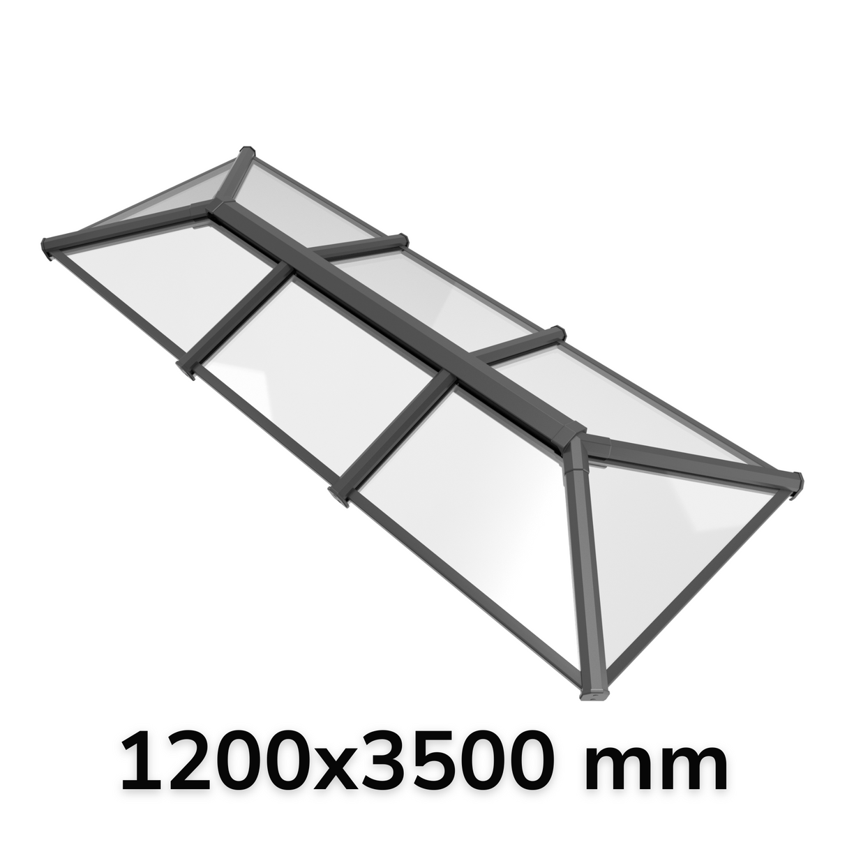 1200 x 3500 mm Stratus Verrière de Toit en Aluminium Style 3 (Traditionnel)