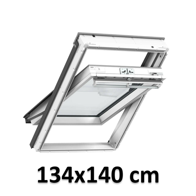 134x140 cm VELUX GGU UK08 0067 Manual Centre-Pivot Roof Window | White Polyurethane Maintenance Free | Triple Glazed.