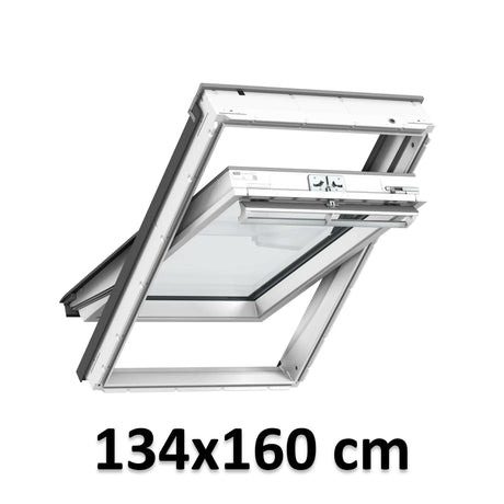 134x160 cm VELUX GGU UK10 0068 Manual Centre-Pivot Roof Window | White Polyurethane Maintenance Free | Triple Glazed.