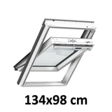 134x98 cm VELUX GGU UK04 0067 Manual Centre-Pivot Roof Window | White Polyurethane Maintenance Free | Triple Glazed.