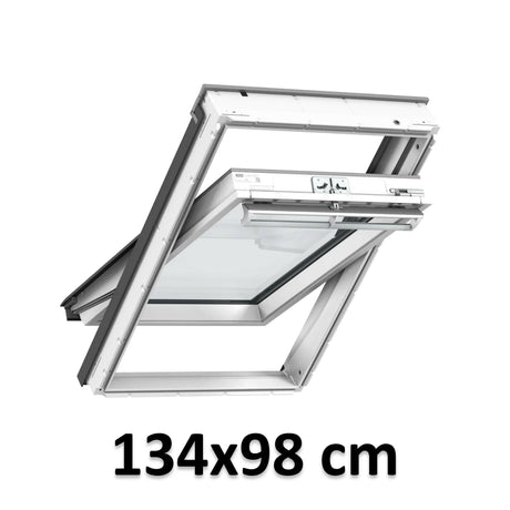 134x98 cm VELUX GGU UK04 0067 Manual Centre-Pivot Roof Window | White Polyurethane Maintenance Free | Triple Glazed.