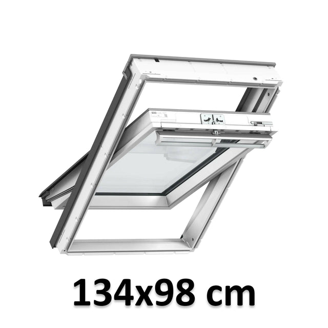 134x98 cm VELUX GGU UK04 0068 Manual Centre-Pivot Roof Window | White Polyurethane Maintenance Free | Triple Glazed.