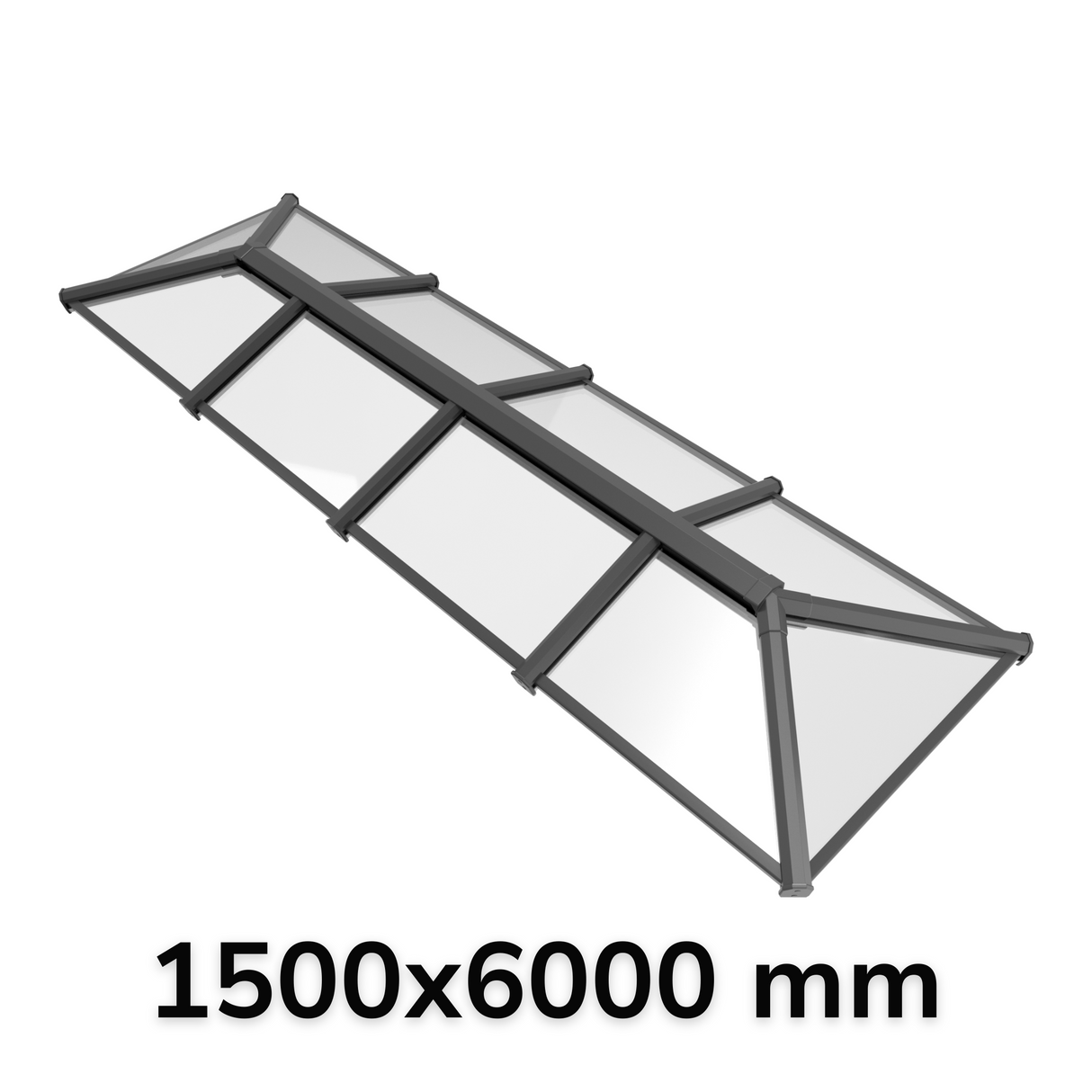 1500 x 6000 mm Stratus Verrière de Toit en Aluminium Style 6 (Traditionnel)