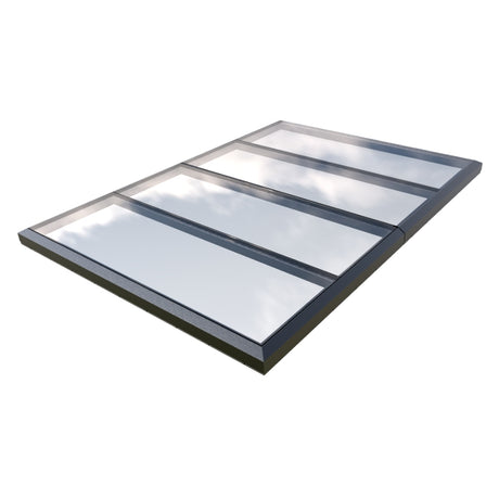 Puits de lumière modulaire à vitrage fixe 2000 x 3500 mm (2 fixes, 0 ouvrant)