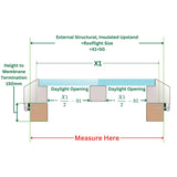 Puits de lumière modulaire à liaison fixe en verre de 2 000 x 2 500 mm (1 fixe, 0 ouvrant)