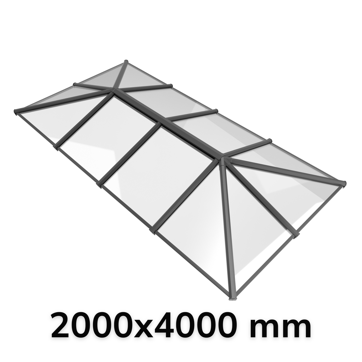 200 x 400 cm Stratus Aluminium Daklantaarn Stijl 7 (Traditioneel)