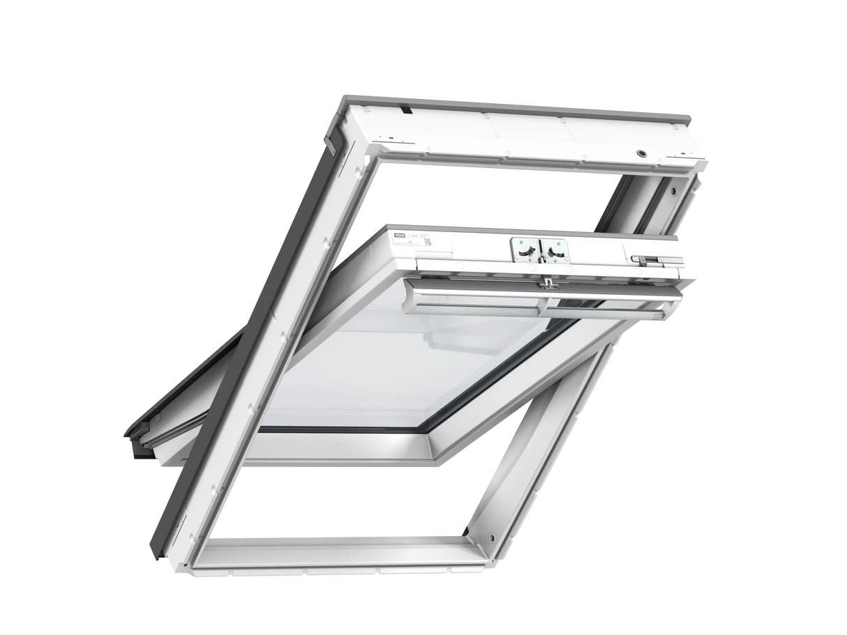 94x140 cm VELUX GGU PK08 0370 Manual Centre-Pivot Roof Window | White Polyurethane Maintenance Free | Double Glazed.