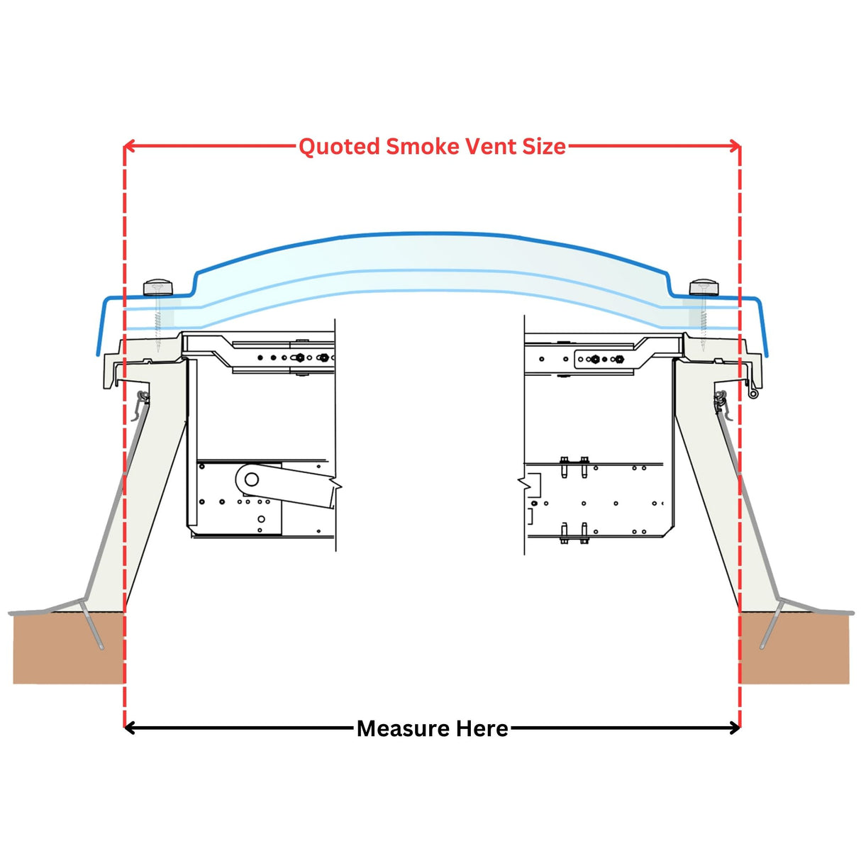 Lanterneau de ventilation de fumée 1050 x 1200 mm de Mardome