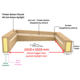 Rebord isolé pour puits de lumière pour toit plat 100 x 150 cm