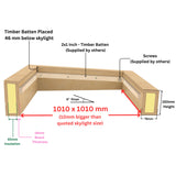 Rebord isolé pour puits de lumière pour toit plat 100 x 100 cm