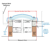 Lanterneau de ventilation de fumée 1650 x 1650 mm de Mardome