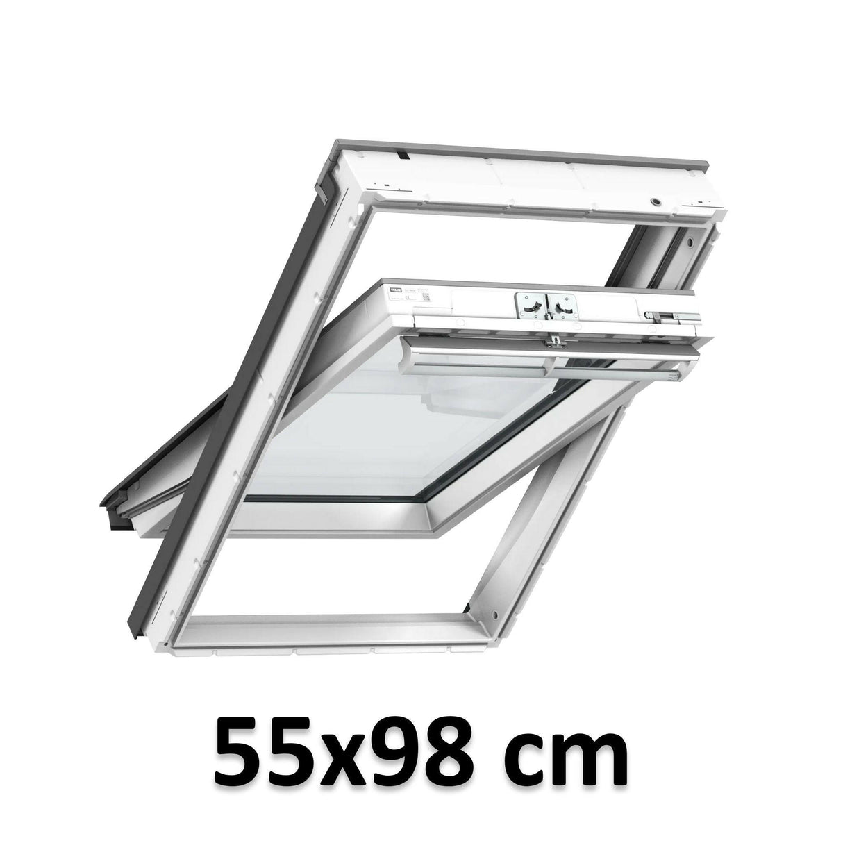 55x98 cm VELUX GGU CK04 0070 Manual Centre-Pivot Roof Window | White Polyurethane Maintenance Free | Double Glazed.