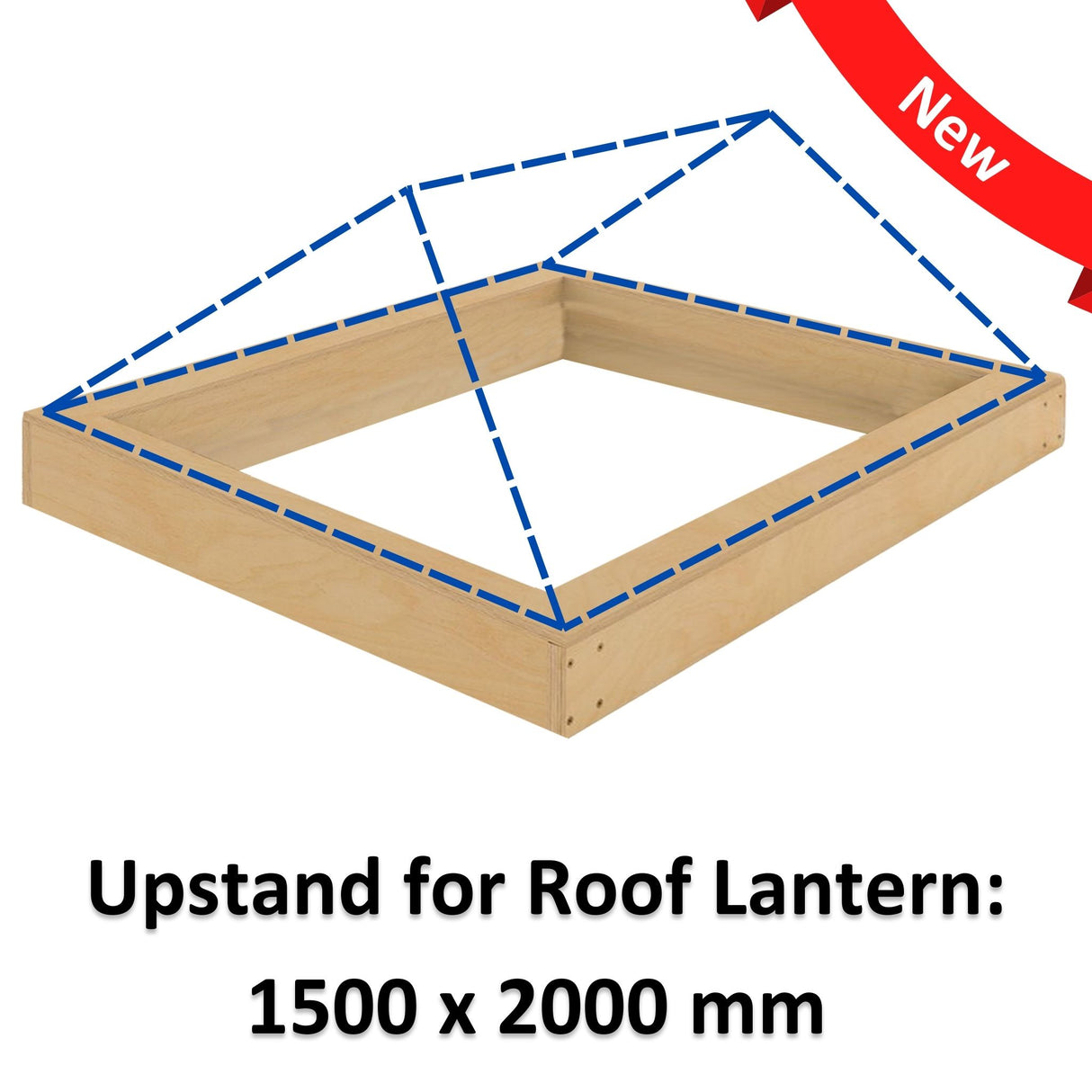 1500 x 2000 mm geïsoleerde opstand voor daklantaarn