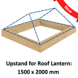 1500 x 2000 mm geïsoleerde opstand voor daklantaarn