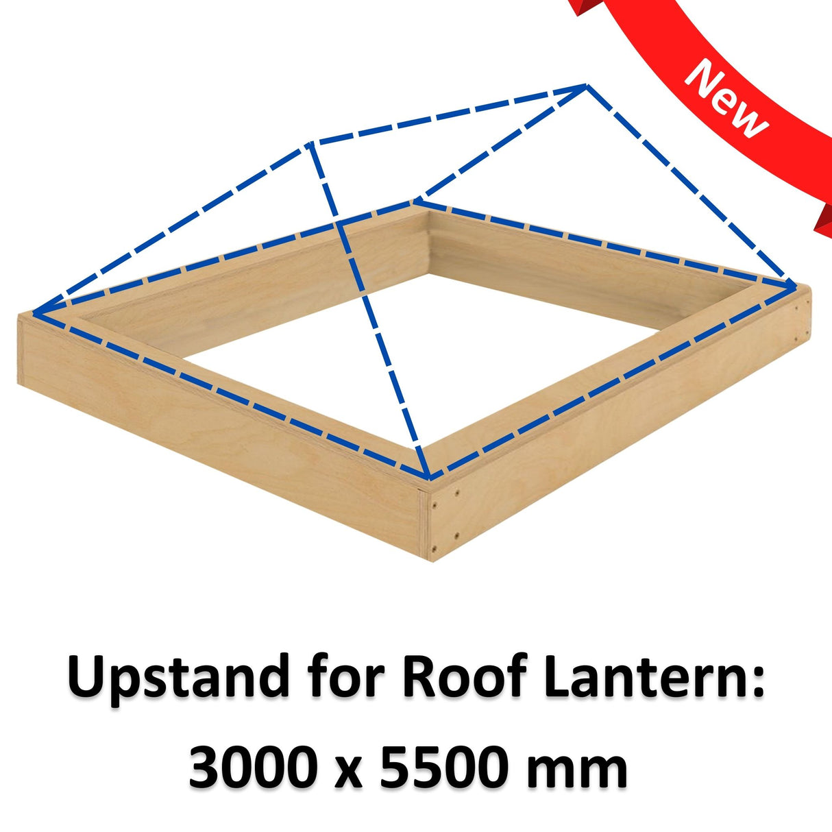 3000 x 5500 mm geïsoleerde opstand voor daklantaarn