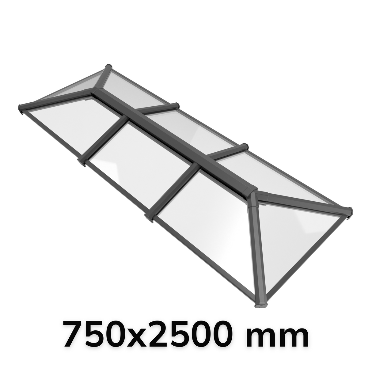 750 x 2500 mm Stratus Verrière de Toit en Aluminium Style 3 (Traditionnel)