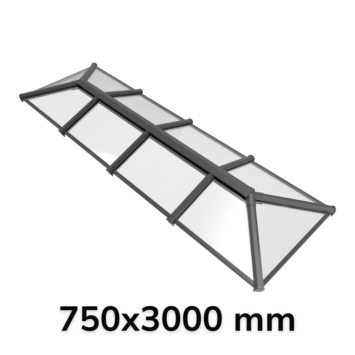 750 x 3000 mm Stratus Verrière de Toit en Aluminium Style 6 (Traditionnel)