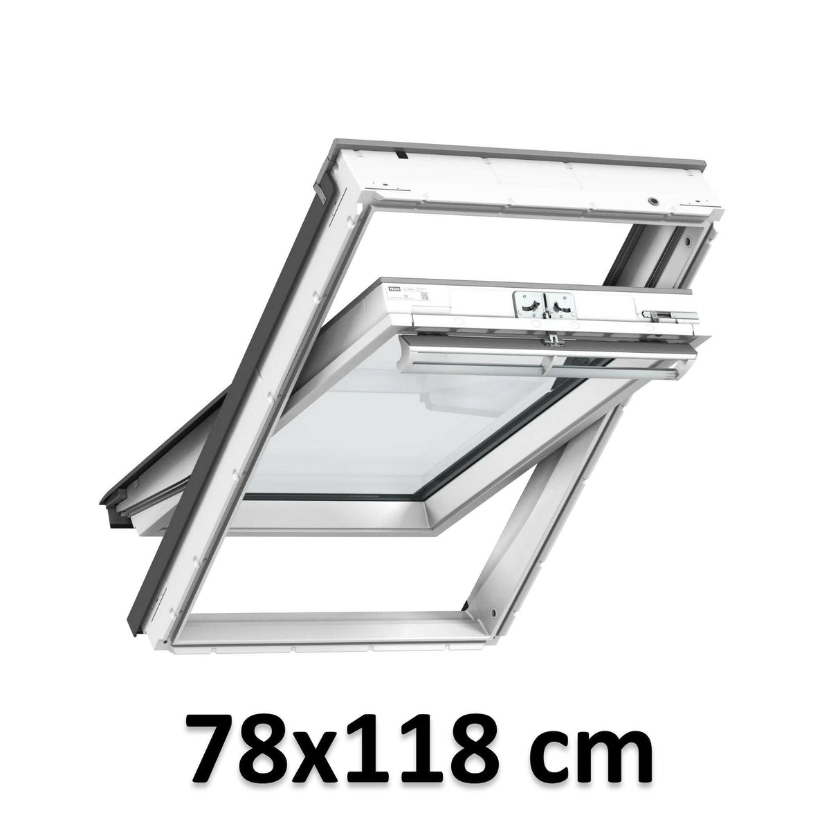 78x118 cm VELUX GGU MK06 0370 Manual Centre-Pivot Roof Window | White Polyurethane Maintenance Free | Double Glazed.