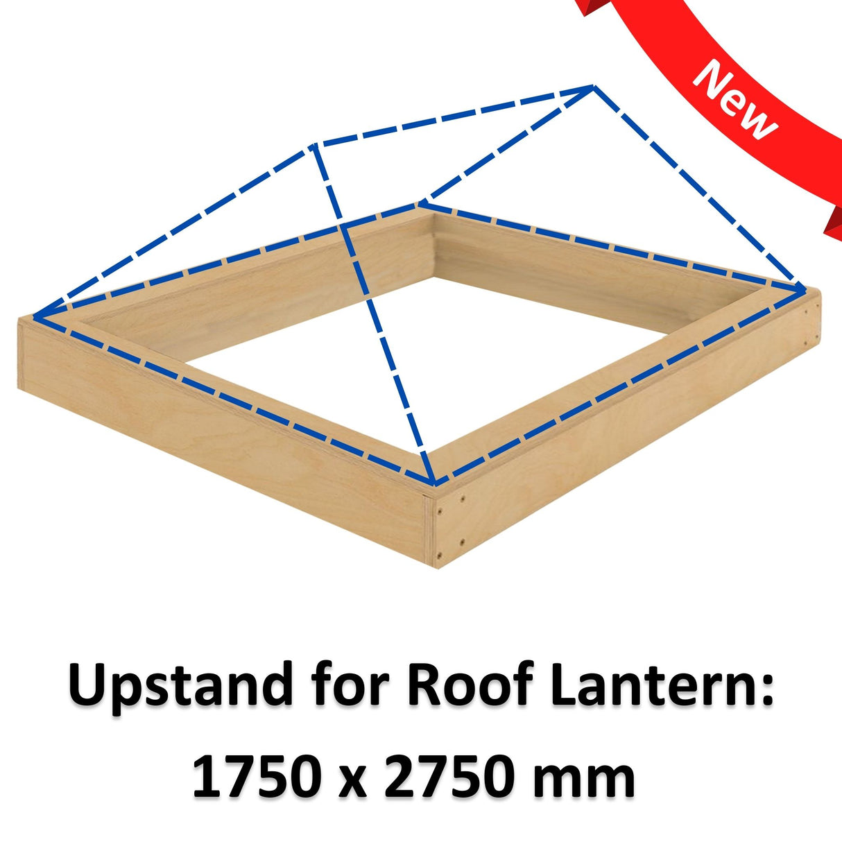 1750 x 2750 mm geïsoleerde opstand voor daklantaarn