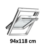 94x118 cm VELUX GGU PK06 0362 Manual Centre-Pivot Roof Window | White Polyurethane Maintenance Free | Triple Glazed.