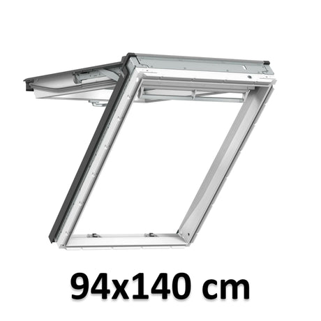 94x140 cm VELUX GPU PK08 0066 Manual Top Hung Window | White Polyurethane Maintenance Free | Triple Glazed.