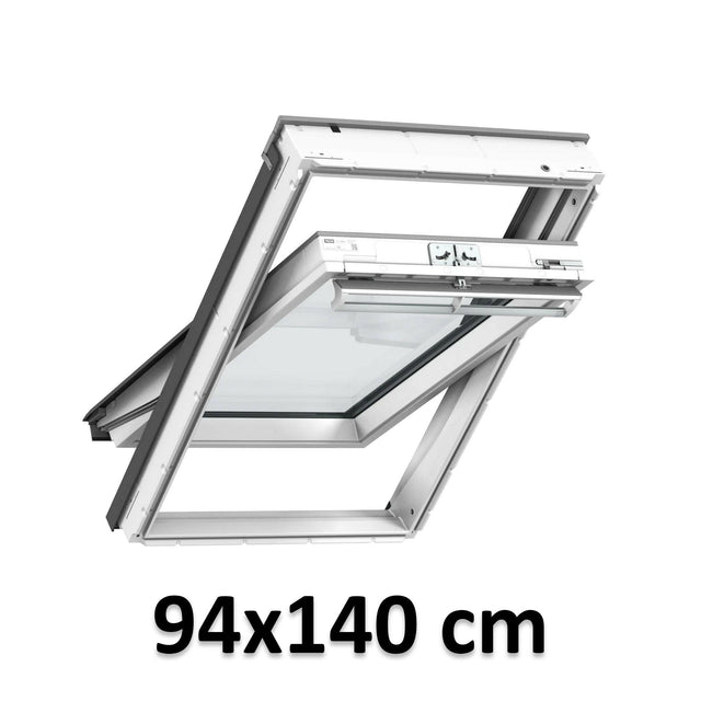 94x140 cm VELUX GGU PK08 0069 Manual Centre-Pivot Roof Window | White Polyurethane Maintenance Free | Triple Glazed.