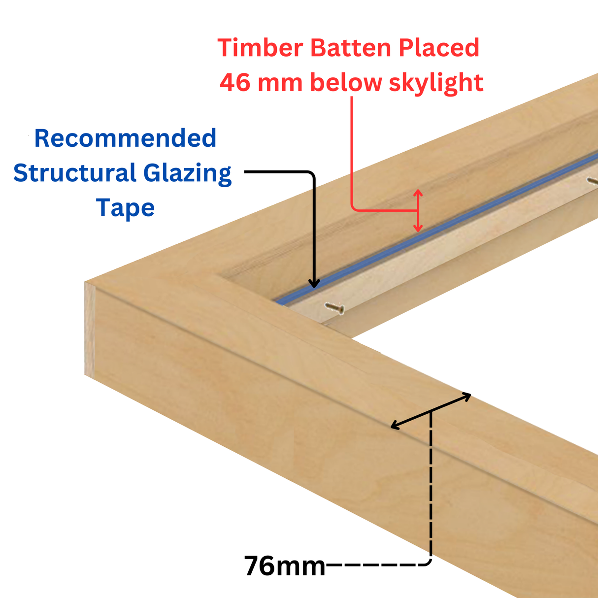 Rebord isolé pour puits de lumière pour toit en pente 60 x 120 cm