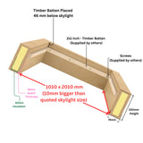 Rebord isolé pour puits de lumière pour toit en pente 100 x 200 cm