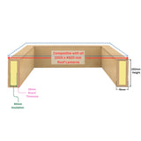 1000 x 4500 mm geïsoleerde opstand voor daklantaarn